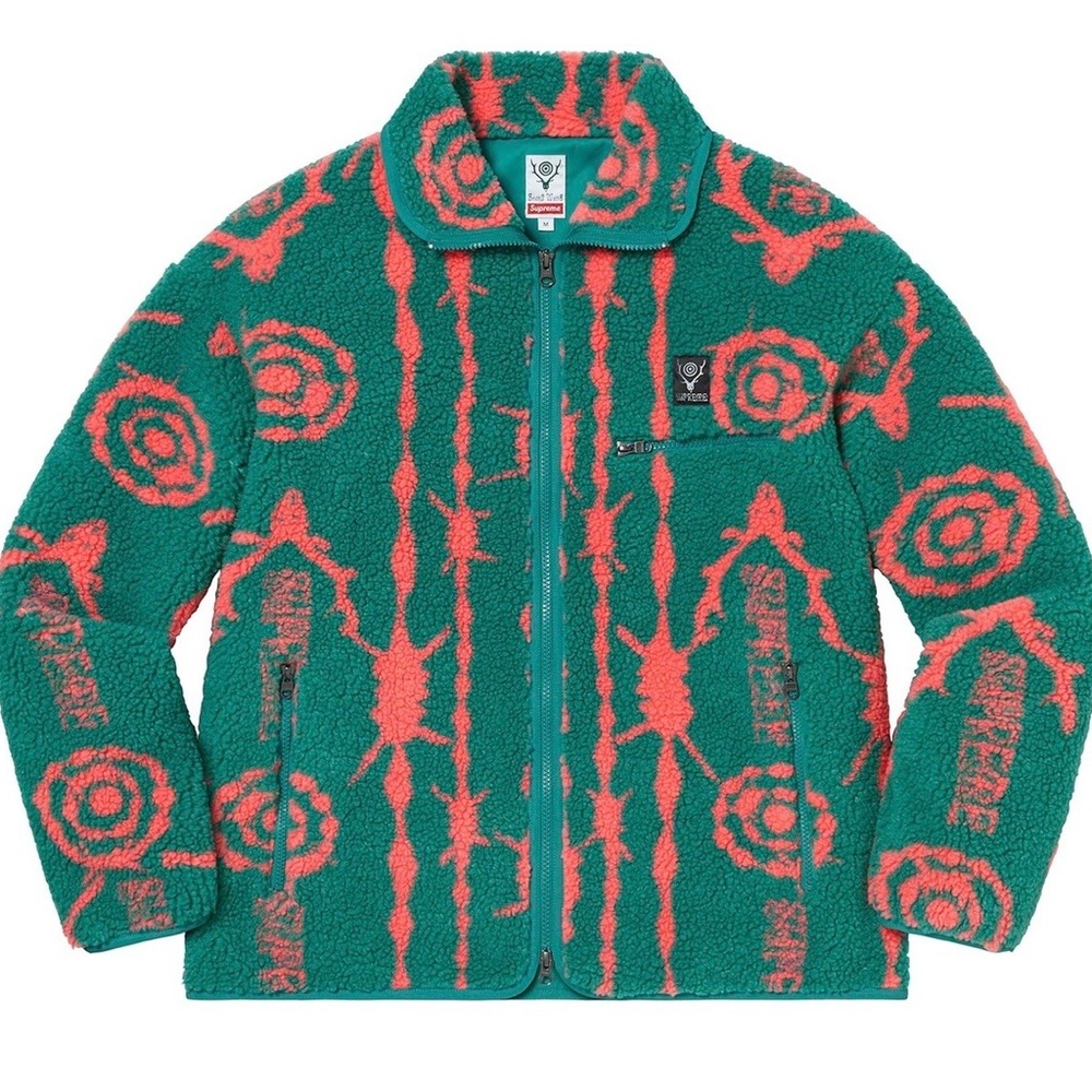 Supreme South 2 West 8 Fleece Jacket Teal Green